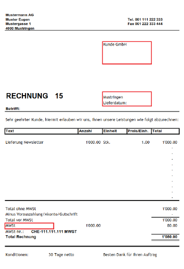 Rechnung Schweiz Ohne Mehrwertsteuer